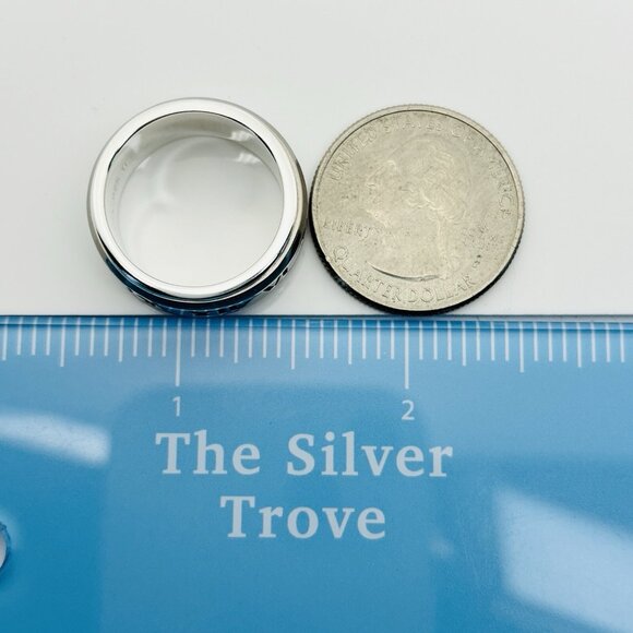 Size 9 RARE Tiffany Atlas Ring in Silver and Titanium Mens Unisex - Picture 9 of 10